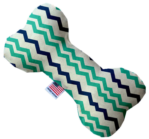 Aquatic Chevron Canvas Bone Dog Toy