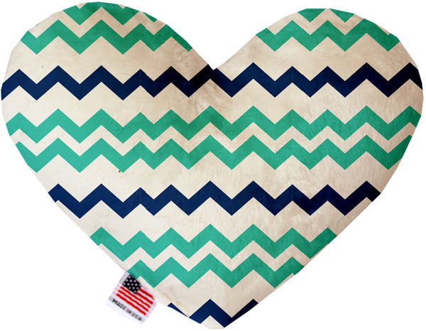 Aquatic Chevron Canvas Heart Dog Toy