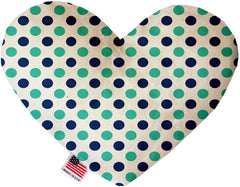 Aquatic Dots 6 Inch Stuffing Free Heart Dog Toy