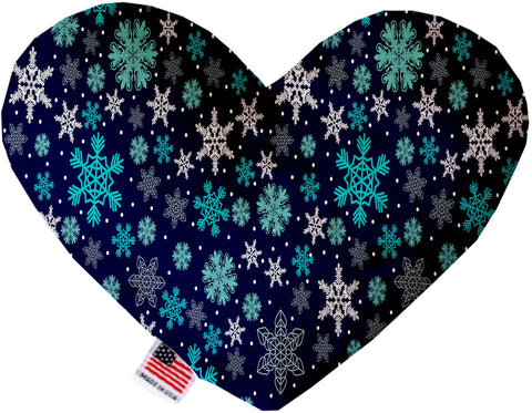 Snowflake Blues Inch Canvas Heart Dog Toy