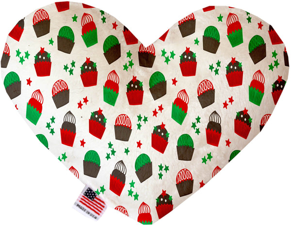 Christmas Cupcakes Inch Canvas Heart Dog Toy