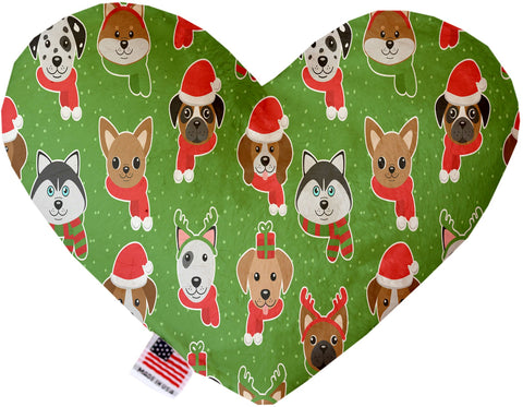 Christmas Dogs Inch Canvas Heart Dog Toy