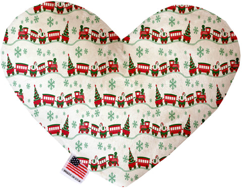 Christmas Trains Inch Canvas Heart Dog Toy