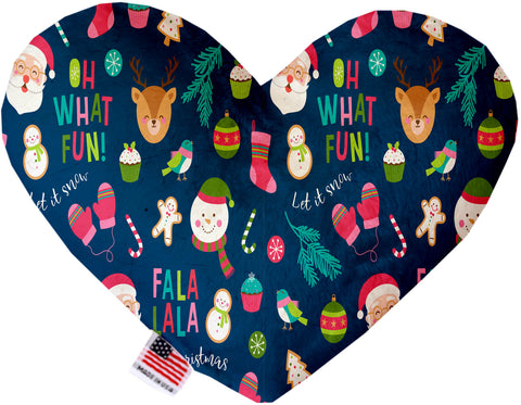 Christmas Party Inch Canvas Heart Dog Toy