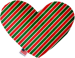 Christmas Stripes Inch Canvas Heart Dog Toy