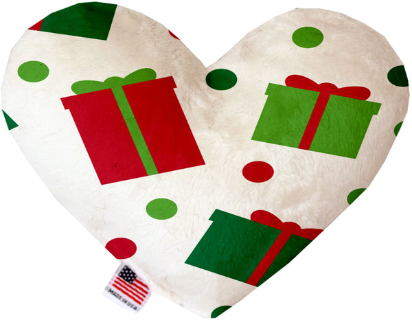 All The Presents! Christmas Canvas Heart Dog Toy