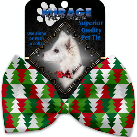 Classy Christmas Trees Pet Bow Tie Collar Accessory With Velcro