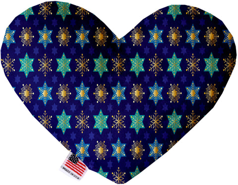 Star Of Davids And Snowflakes Inch Canvas Heart Dog Toy