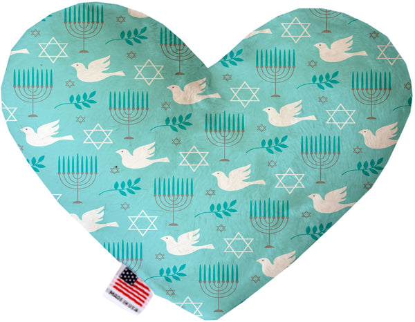 Peace And Hanukkah Inch Canvas Heart Dog Toy