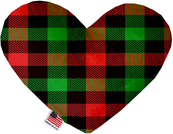 Christmas Plaid Inch Canvas Heart Dog Toy