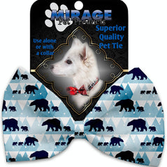 Winter Bear Tracks Pet Bow Tie Collar Accessory With Velcro