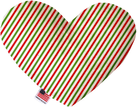 Christmas Pinstripes Inch Canvas Heart Dog Toy