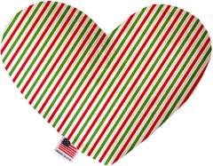 Christmas Pinstripes Inch Canvas Heart Dog Toy