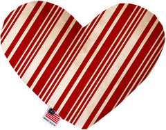 Classic Candy Cane Stripes Inch Canvas Heart Dog Toy