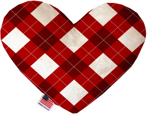 Candy Cane Argyle Inch Canvas Heart Dog Toy