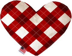 Candy Cane Argyle 6 Inch Heart Dog Toy