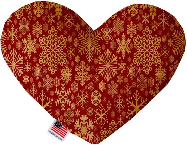 Red Snowflakes Inch Canvas Heart Dog Toy