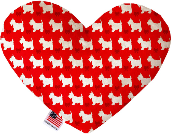 Christmas Westies Inch Canvas Heart Dog Toy