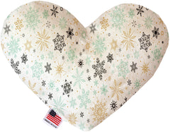 Vintage Snowflakes Inch Canvas Heart Dog Toy