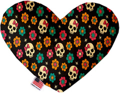 Sugar She Skulls Inch Canvas Heart Dog Toy