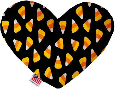 Candy Corn Inch Canvas Heart Dog Toy