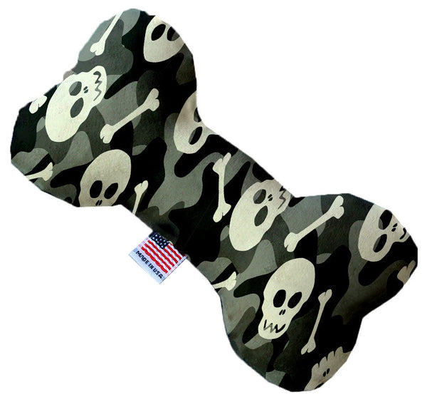 Gray Camo Skulls Inch Canvas Bone Dog Toy