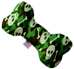 Green Camo Skulls Inch Canvas Bone Dog Toy