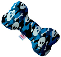 Blue Camo Skulls Inch Canvas Bone Dog Toy