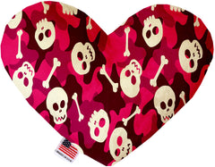 Pink Camo Skulls Inch Canvas Heart Dog Toy