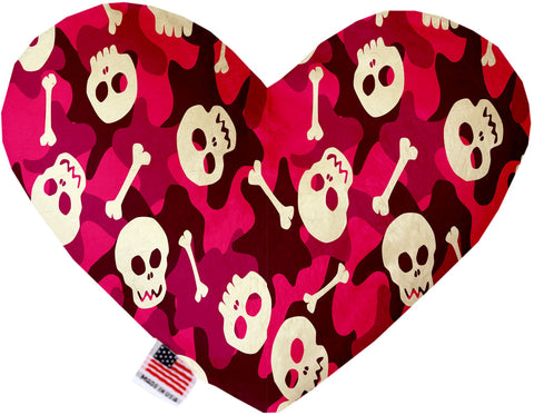 Pink Camo Skulls Inch Stuffing Free Heart Dog Toy