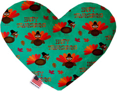 Happy Thanksgiving Inch Canvas Heart Dog Toy