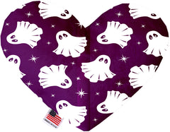 Ghosts On Purple Inch Canvas Heart Dog Toy