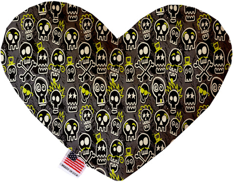 Skater Skulls Inch Canvas Heart Dog Toy