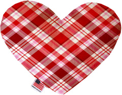 Valentines Day Plaid Inch Canvas Heart Dog Toy