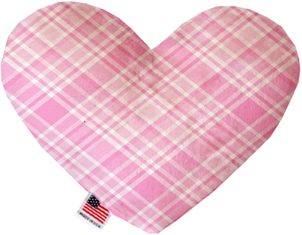 Cupid Pink Plaid Inch Canvas Heart Dog Toy