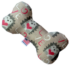 Hedgehog Love Inch Canvas Bone Dog Toy