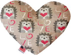 Hedgehog Love Inch Canvas Heart Dog Toy