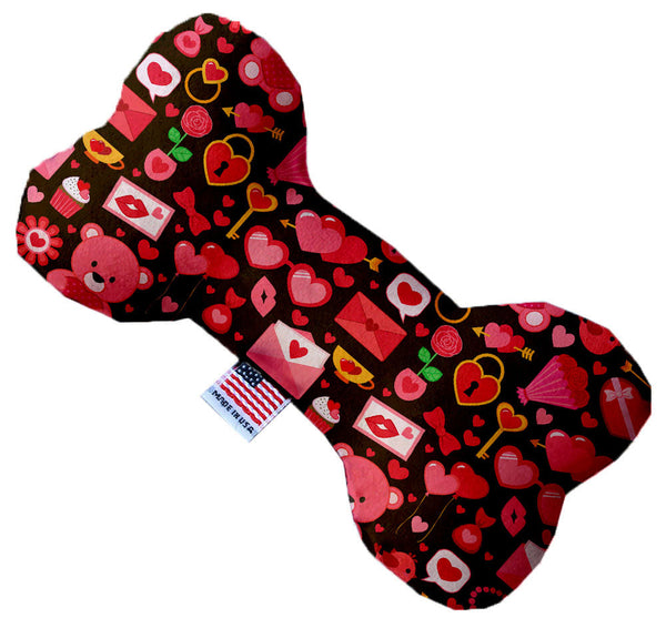 Valentines Day Bears Inch Canvas Bone Dog Toy