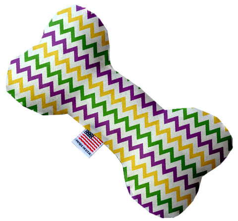 Mardi Gras Chevron Inch Canvas Bone Dog Toy