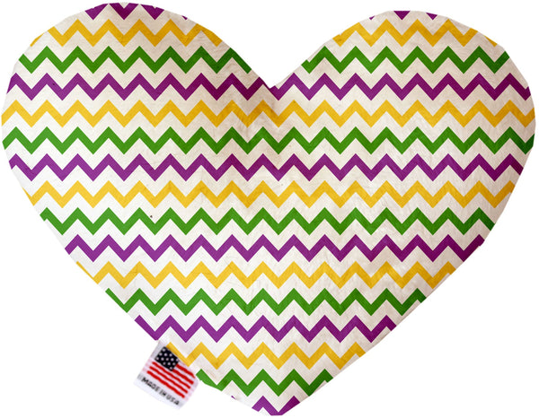 Mardi Gras Chevron Inch Canvas Heart Dog Toy