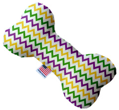 Mardi Gras Chevron Inch Bone Dog Toy