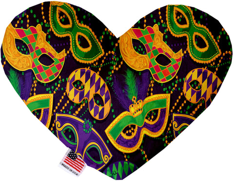 Mardi Gras Masquerade Inch Canvas Heart Dog Toy