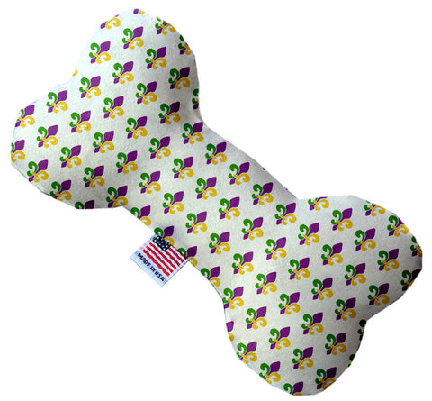 Mardi Gras Fleur De Lis Inch Canvas Bone Dog Toy