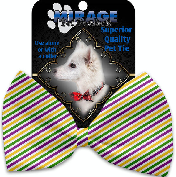 Mardi Gras Stripes Pet Bow Tie