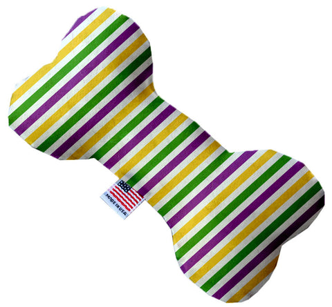 Mardi Gras Stripes Inch Canvas Bone Dog Toy