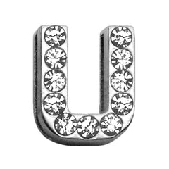 3-4" (18mm) Clear Letter Sliding Charms A - Z