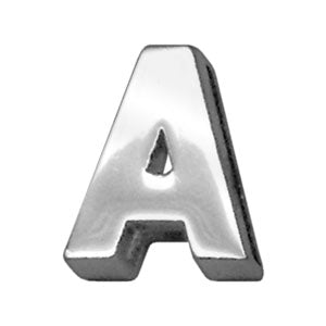 3-4" (18mm) Chrome Letter Sliding Charms A - Z