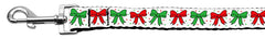 Christmas Bows Nylon Dog Leash 5/8 Inch Wide Long