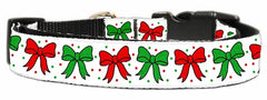 Christmas Bows Nylon Dog Collar