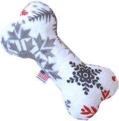 Red Snowflake 6 Inch Bone Dog Toy